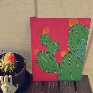 Orginal Hand Painted Cactus Painting